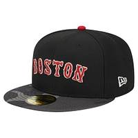 Casquette ajustée 59FIFTY à motif camouflage métallisé New Era pour hommes, noir, Boston Red Sox, métallique