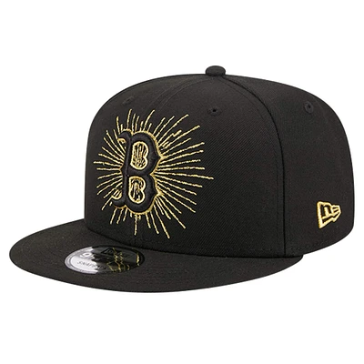 Casquette Snapback 9FIFTY noire avec logo métallique des Red Sox de Boston New Era pour homme