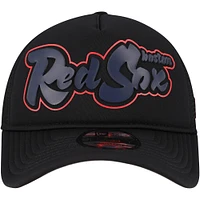 Casquette ajustable New Era 9FORTY Retro Bold A-Frame Trucker pour homme, noire, Boston Red Sox