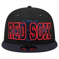 Men's New Era Black Boston Red Sox Splatter 9FIFTY Snapback Hat