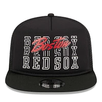 Men's New Era Black Boston Red Sox  Street Team A-Frame Trucker 9FIFTY Snapback Hat