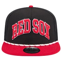 Casquette de golfeur Meshback Boston Red Sox Throwback New Era noire pour hommes