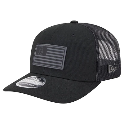 Casquette extensible à bouton-pression New Era noire Boston Red Sox 9SEVENTY pour homme