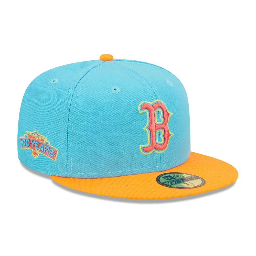 Men's New Era Blue/Orange Boston Red Sox Vice Highlighter 59FIFTY Fitted Hat