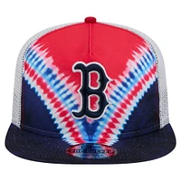 Casquette ajustable New Era Boston Red Sox Tie-Dye Golfer Trucker pour homme