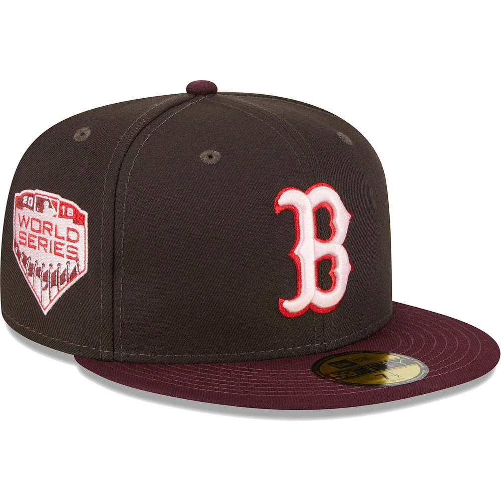 Casquette ajustée 59FIFTY Boston Red Sox Chocolate Strawberry New Era pour homme, marron/marron