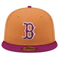 Casquette Snapback bicolore 9FIFTY Boston Red Sox marron/violet pour homme New Era