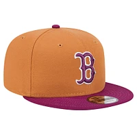 Casquette Snapback bicolore 9FIFTY Boston Red Sox marron/violet pour homme New Era