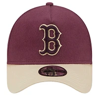 Casquette ajustable Boston Red Sox en moleskine injectée bordeaux New Era pour homme