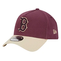 Casquette ajustable Boston Red Sox en moleskine injectée bordeaux New Era pour homme