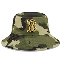 Men's New Era Camo Boston Red Sox 2022 Armed Forces Day Bucket Hat