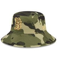 Men's New Era Camo Boston Red Sox 2022 Armed Forces Day Bucket Hat