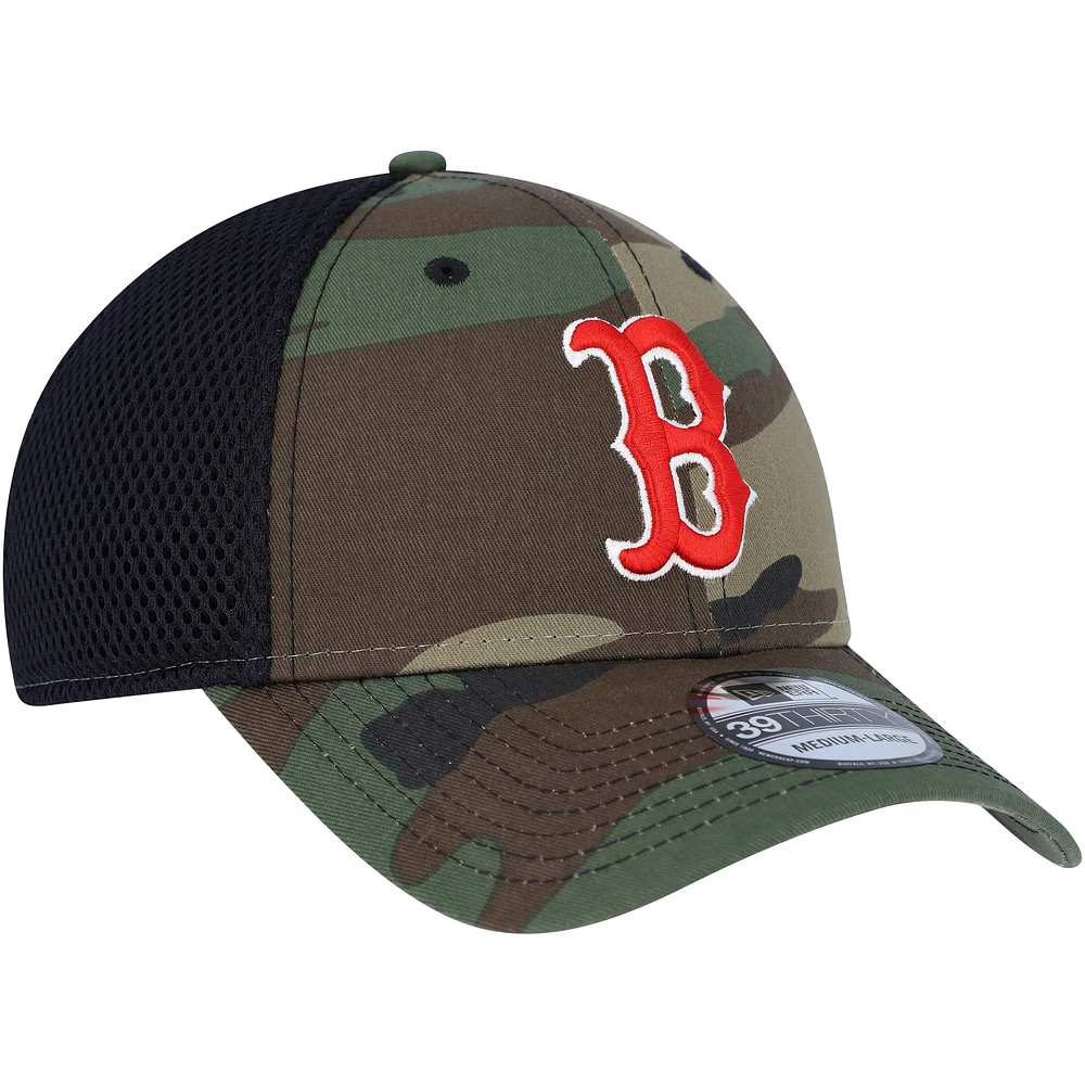 Men's New Era Camo Boston Red Sox Team Neo 39THIRTY Flex Hat