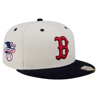 Men's New Era Cream/Navy Boston Red Sox Two-Tone Corduroy 59FIFTY Fitted Hat