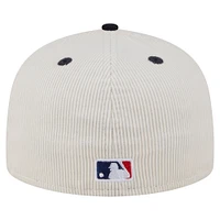 Men's New Era Cream/Navy Boston Red Sox Two-Tone Corduroy 59FIFTY Fitted Hat
