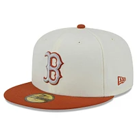 Men's New Era Cream/Orange Boston Red Sox 59FIFTY Fitted Hat