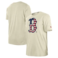 T-shirt crème New Era pour hommes des Red Sox de Boston Americana Flag Fill