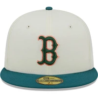 Men's New Era Cream Boston Red Sox Chrome 59FIFTY Fitted Hat