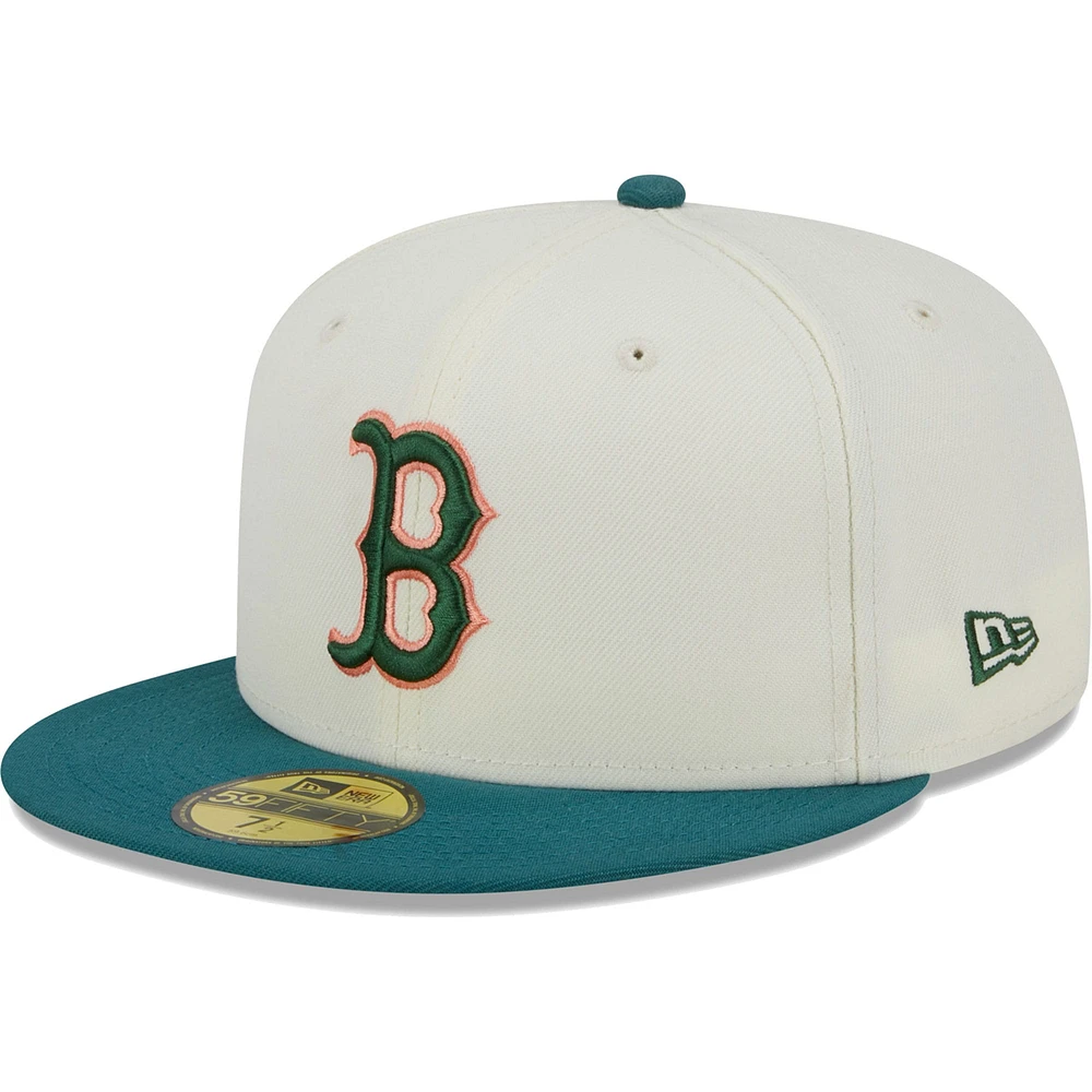 Men's New Era Cream Boston Red Sox Chrome 59FIFTY Fitted Hat