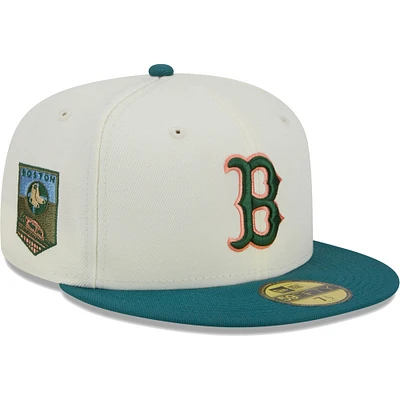 Men's New Era Cream Boston Red Sox Chrome 59FIFTY Fitted Hat