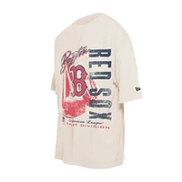 T-shirt surdimensionné à effet vieilli Boston Red Sox Cooperstown Collection pour homme New Era Crème