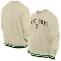 Men's New Era  Cream Boston Red Sox St. Patrick's Day Twill Pullover Sweatshirt