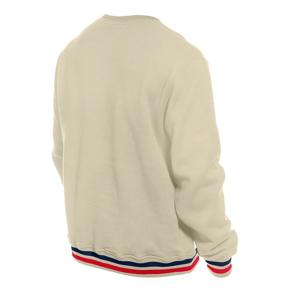 Men's New Era Cream Boston Red Sox Throwback Pullover Sweatshirt