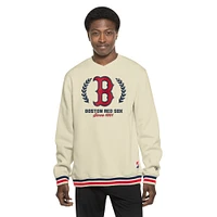 Men's New Era Cream Boston Red Sox Throwback Pullover Sweatshirt