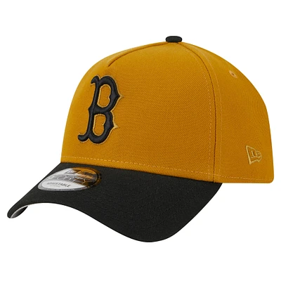 Casquette réglable rustique A-Frame 9FORTY New Era pour hommes, or/noir, Boston Red Sox