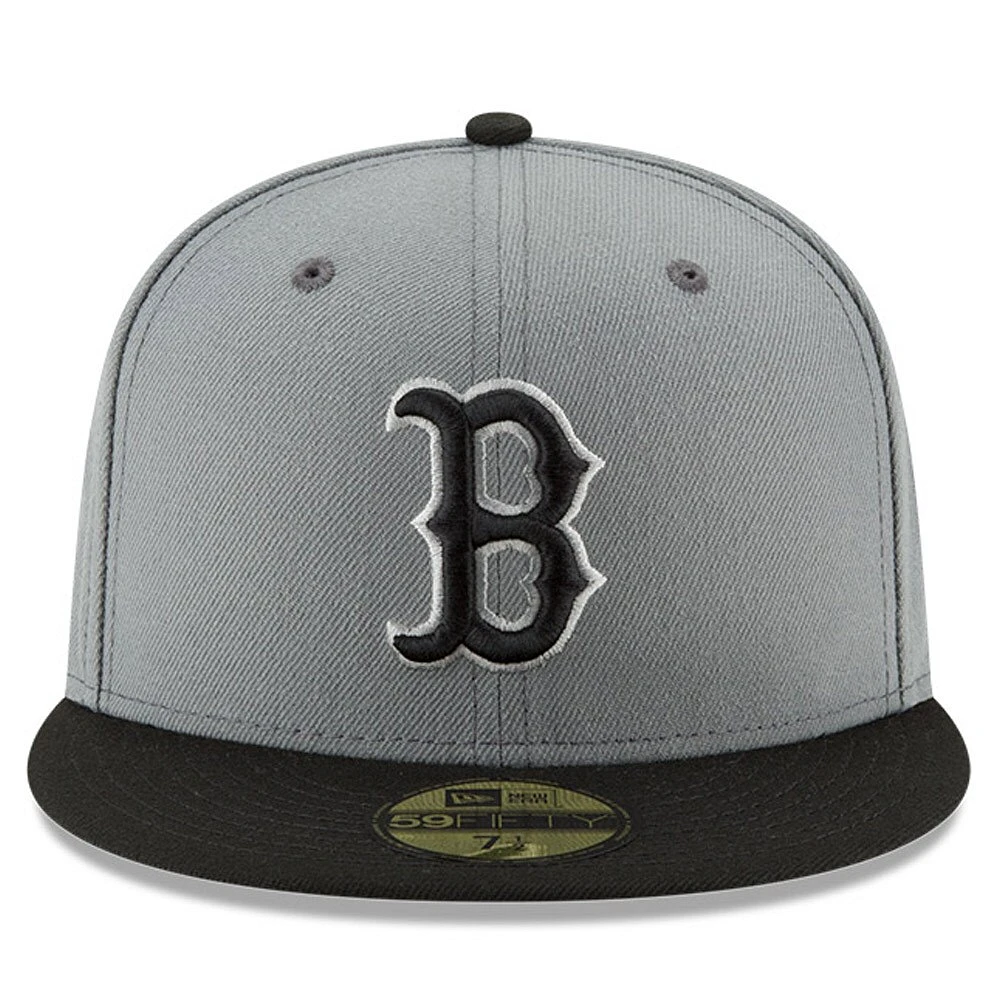 Men's New Era Gray/Black Boston Red Sox Two-Tone 59FIFTY Fitted Hat