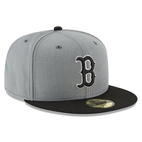 Men's New Era Gray/Black Boston Red Sox Two-Tone 59FIFTY Fitted Hat