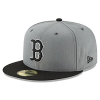 Men's New Era Gray/Black Boston Red Sox Two-Tone 59FIFTY Fitted Hat