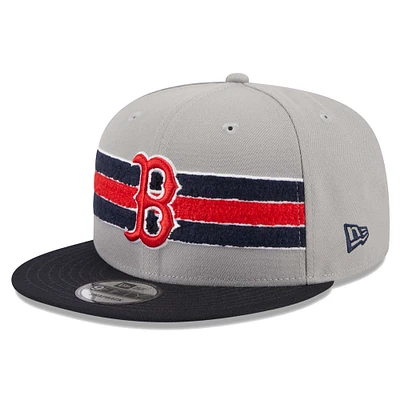 Casquette Snapback 9FIFTY New Era pour hommes, gris/bleu marine, groupe des Red Sox de Boston