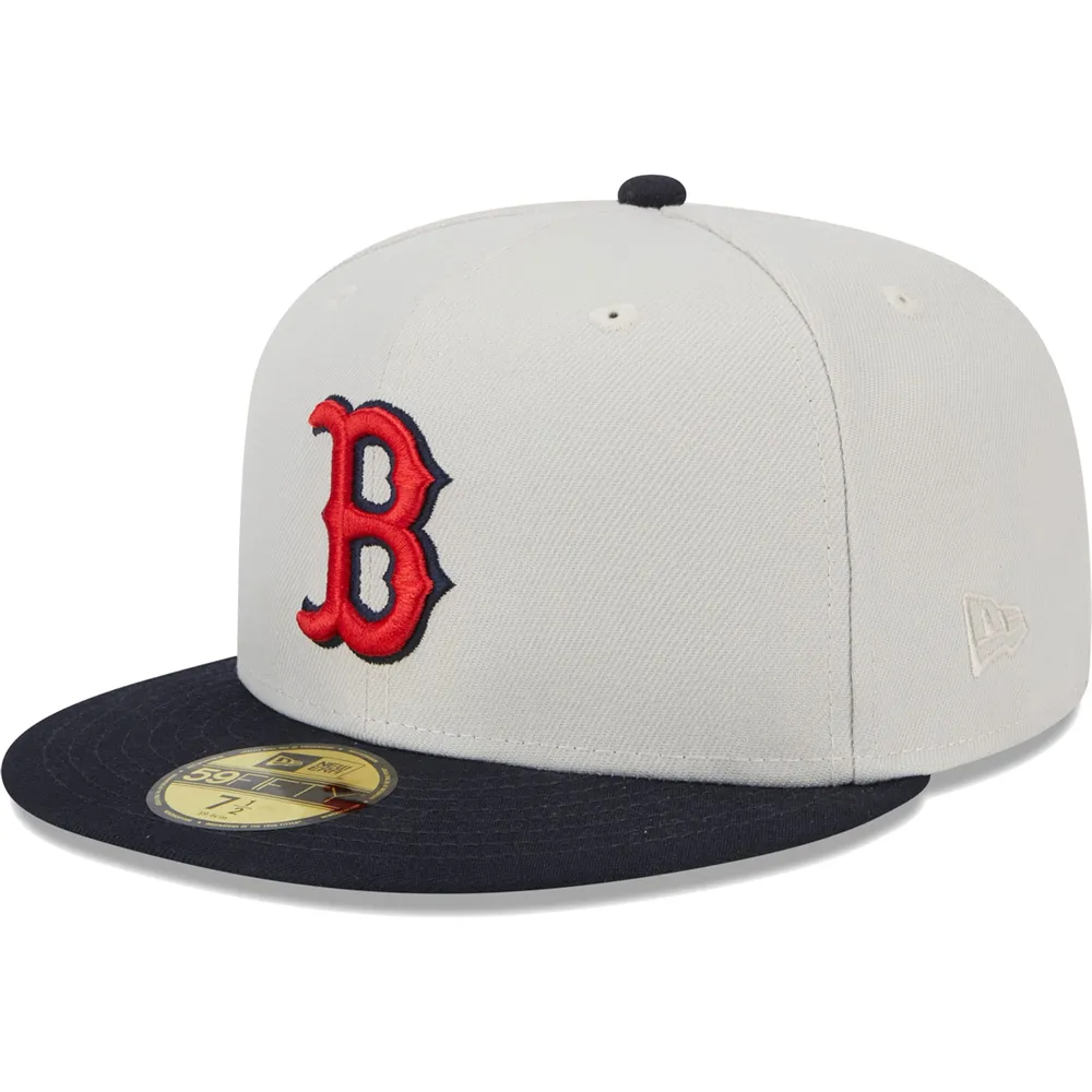 New Era Men's New Era Gray/Navy Boston Red Sox World Class Back Patch  59FIFTY Fitted Hat