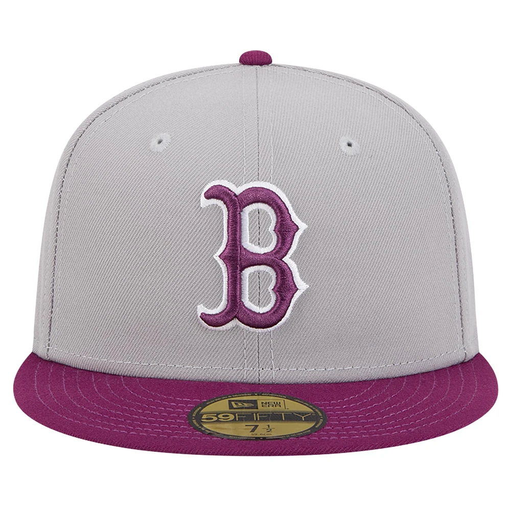 Men's New Era Gray/Purple Boston Red Sox Two-Tone Color Pack 59FIFTY Fitted Hat