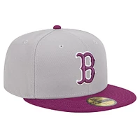 Men's New Era Gray/Purple Boston Red Sox Two-Tone Color Pack 59FIFTY Fitted Hat