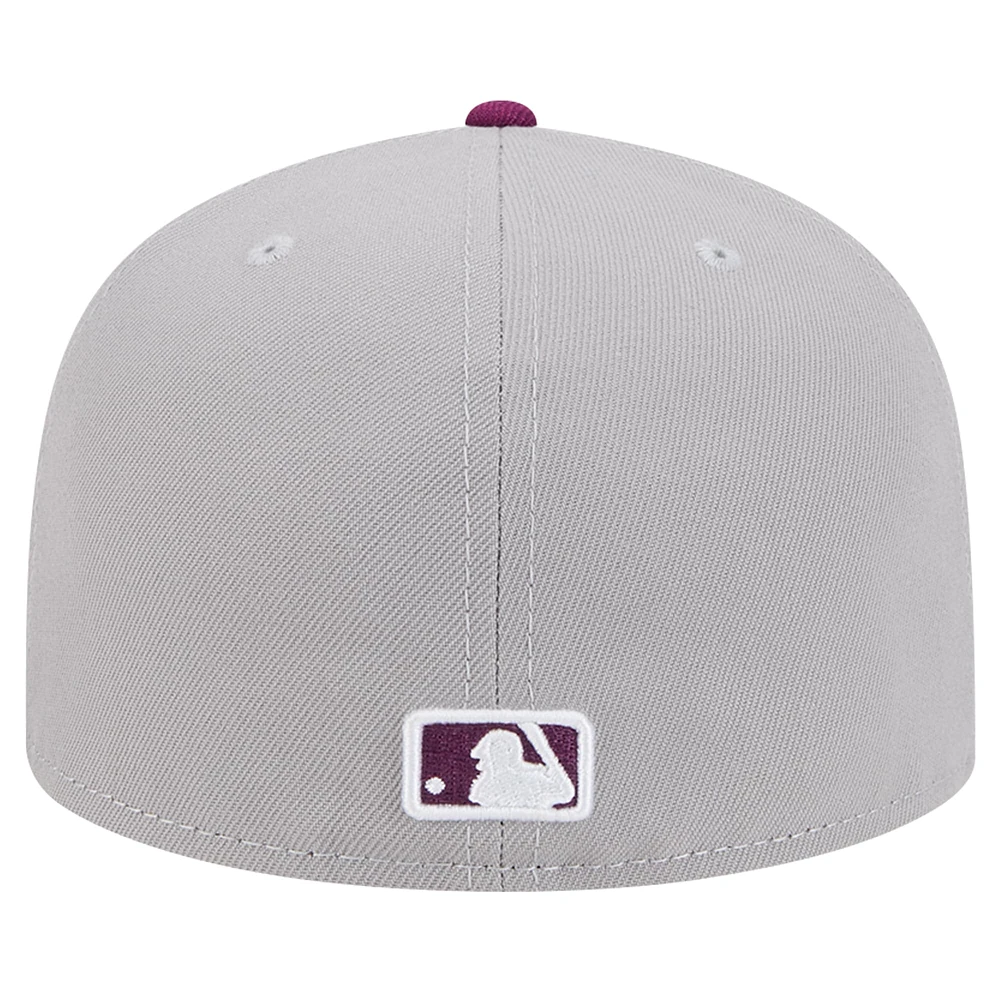 Men's New Era Gray/Purple Boston Red Sox Two-Tone Color Pack 59FIFTY Fitted Hat