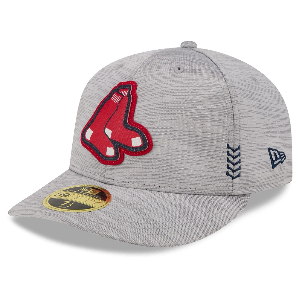 Men's New Era  Gray Boston Red Sox 2024 Clubhouse Low Profile 59FIFTY Fitted Hat