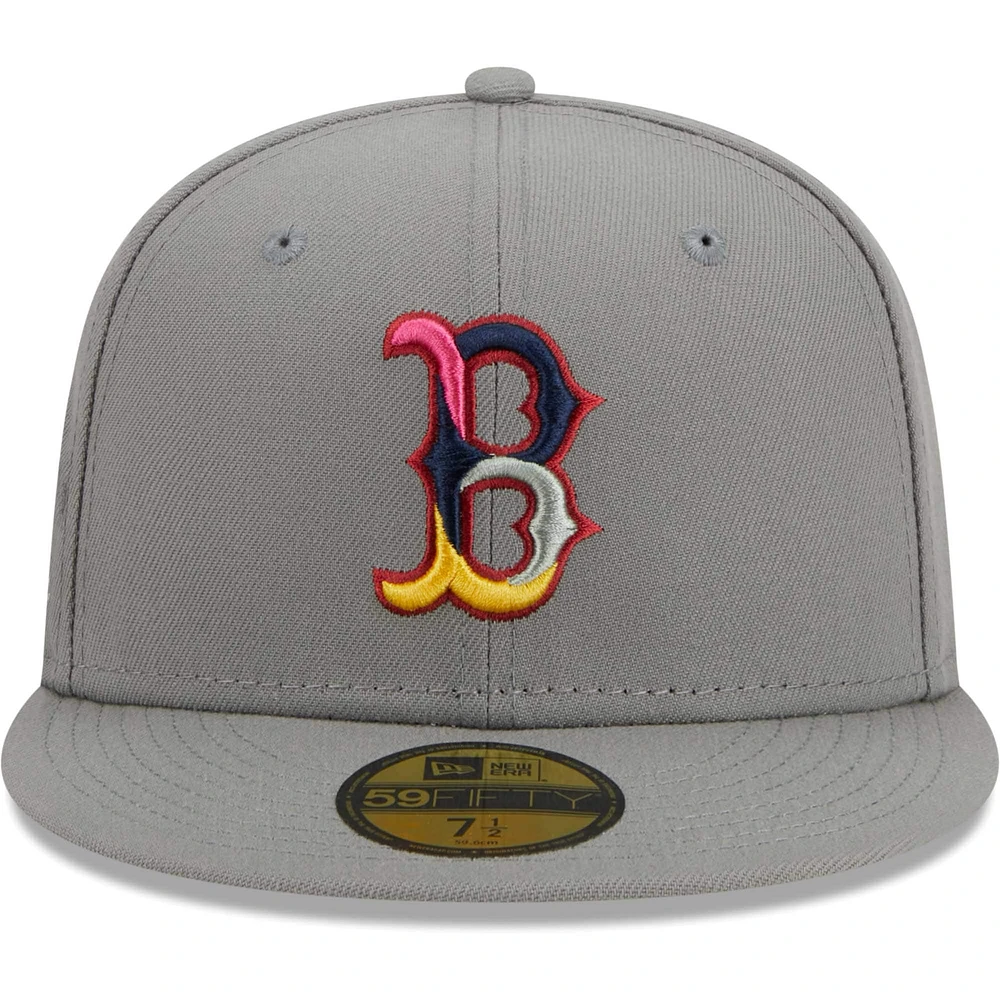 Men's New Era Gray Boston Red Sox Color Pack 59FIFTY Fitted Hat