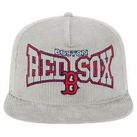 Men's New Era Gray Boston Red Sox Corduroy Golfer Snapback Hat