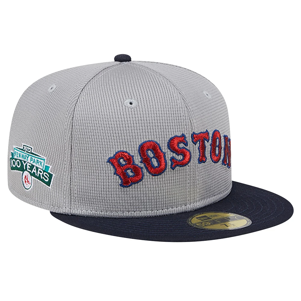 Casquette ajustée 59FIFTY en maille Pivot des Boston Red Sox New Era pour hommes, grise