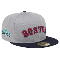 Men's New Era Gray Boston Red Sox Pivot Mesh 59FIFTY Fitted Hat