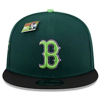 Men's New Era Green/Black Boston Red Sox Sour Apple Big League Chew Flavor Pack 9FIFTY Snapback Hat