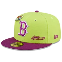 Casquette ajustée New Era Boston Red Sox MLB x Big League Chew - Swingin' Sour Apple Flavour Pack 59FIFTY pour homme, vert/violet