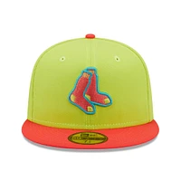 Casquette ajustée 59FIFTY Cyber ​​Highlighter Boston Red Sox New Era pour homme, vert/rouge