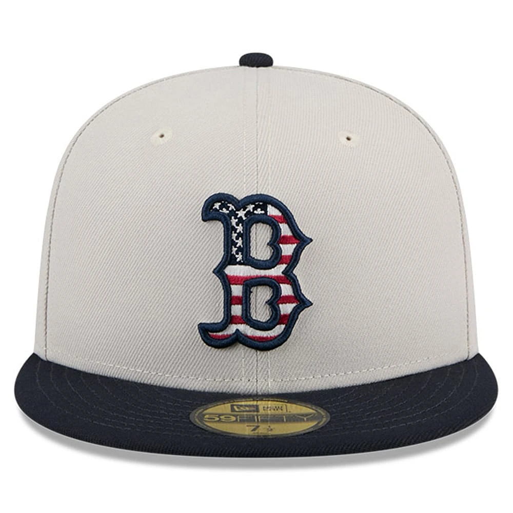 Men's New Era  Khaki/Black Boston Red Sox 2024 Fourth of July 59FIFTY Fitted Hat