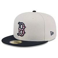 Men's New Era  Khaki/Black Boston Red Sox 2024 Fourth of July 59FIFTY Fitted Hat