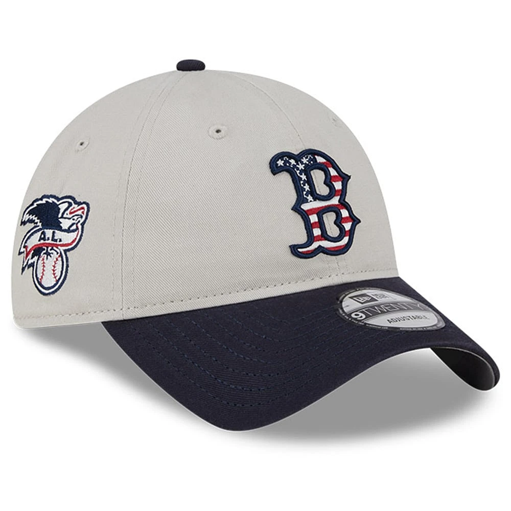 Casquette réglable New Era kaki/noir Boston Red Sox 2024 4 juillet 9TWENTY pour hommes