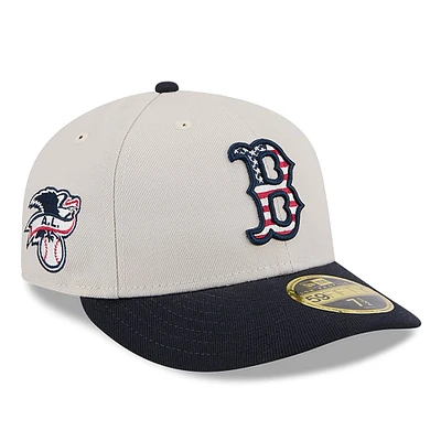 Casquette ajustée 59FIFTY Low Profile des Red Sox de Boston 2024 New Era pour hommes, kaki/noir