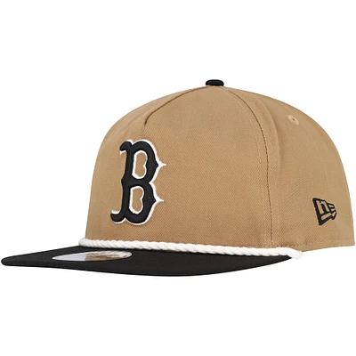 Casquette snapback de golfeur New Era kaki/noir des Red Sox de Boston pour hommes